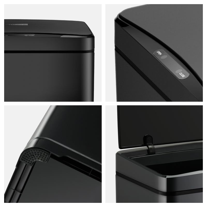 42L Motion Sensor Kitchen Bin Stainless Steel Touchless Black