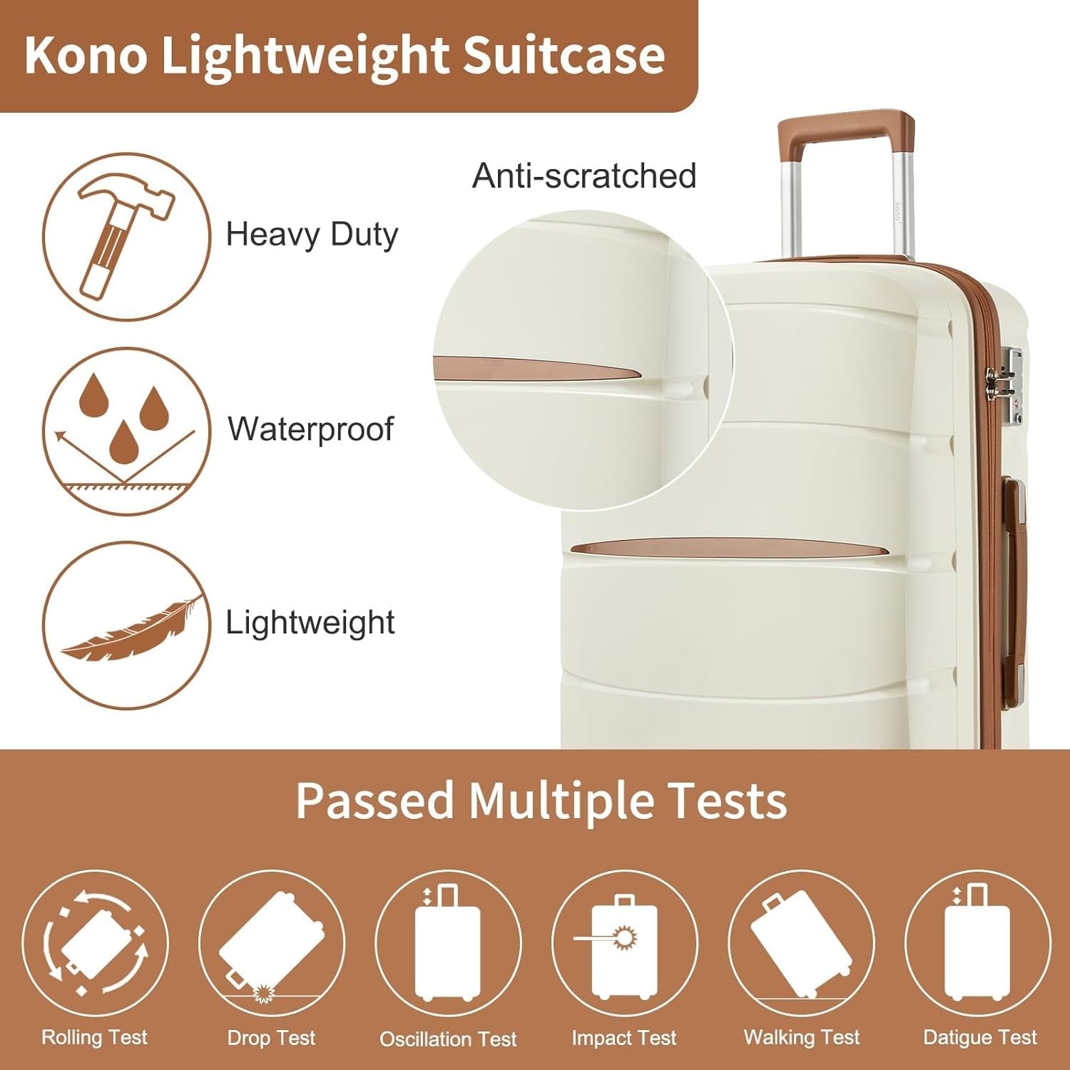 28” Large Lightweight Hard Shell Suitcase PP Spinner Wheels TSA Lock