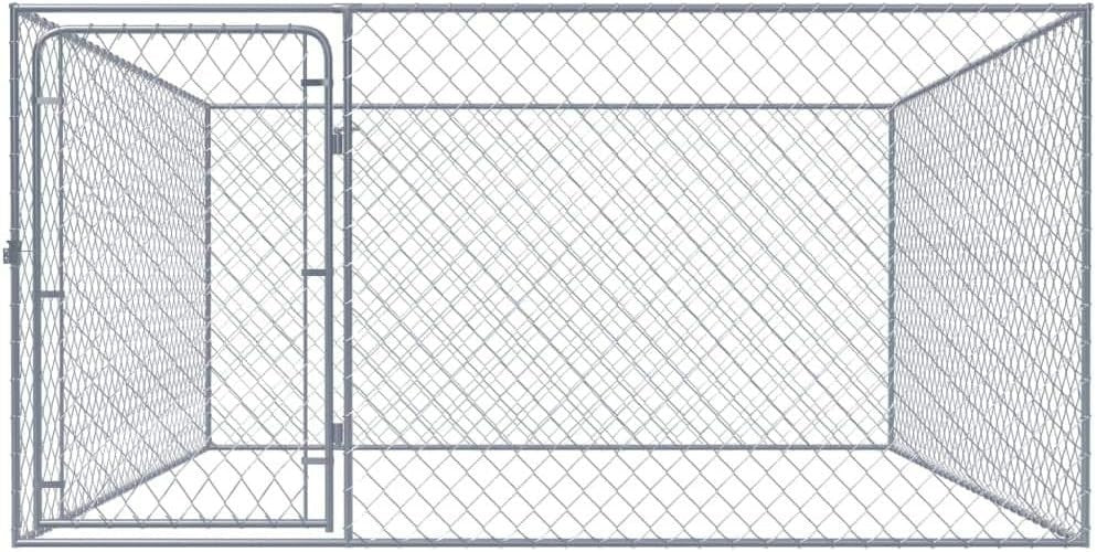 Heavy Duty Outdoor Dog Kennel 2x2x1m Galvanised Steel Run Cage with Lock Gate