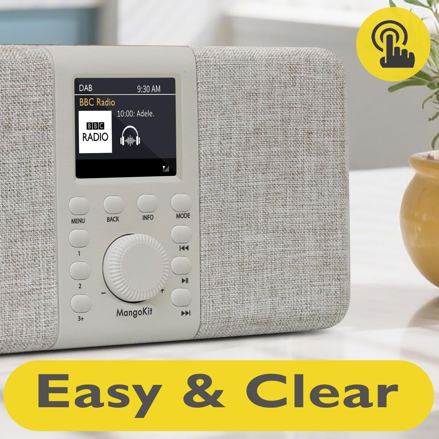 Portable DAB DAB+ FM Radio Bluetooth Stereo 2.4" Display Walnut