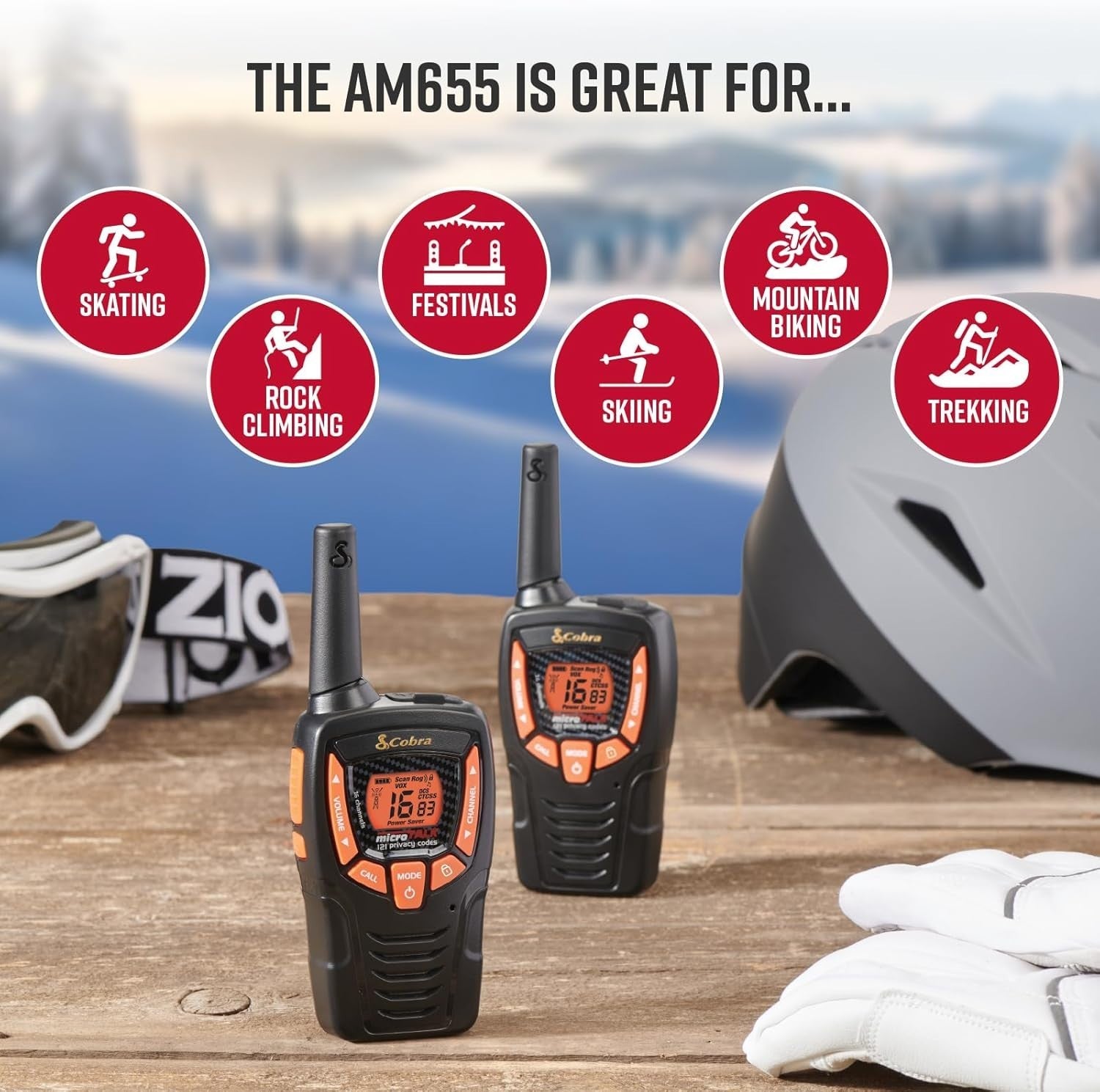 Compact Walkie Talkies 2 Pack 8KM Range VOX Weather Resistant Radio