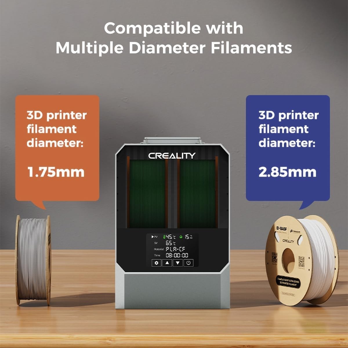 Dual Spool Filament Dryer Box 360° Hot Air 70C Memory