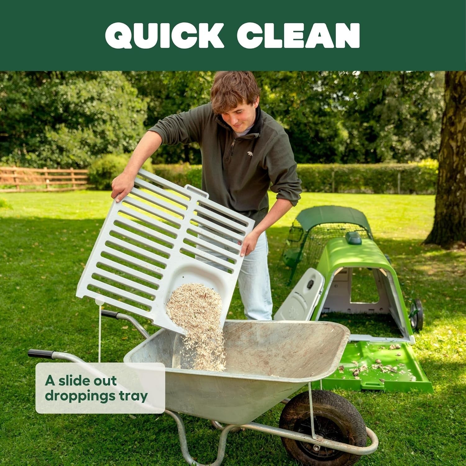 Plastic Chicken Coop House Lockable Easy Clean 3 Hens