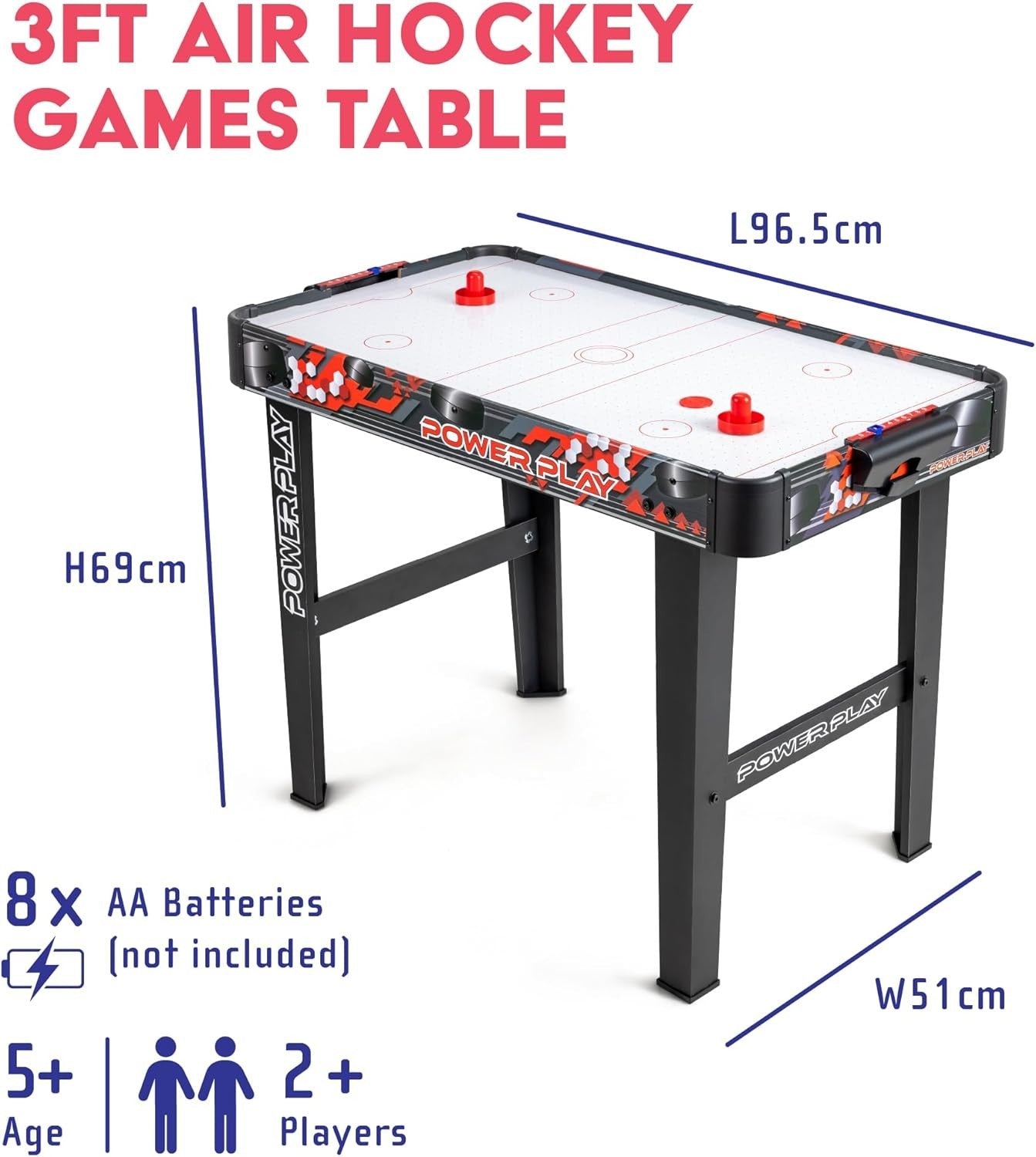 3ft Air Hockey Table Mini Indoor Game Portable Kids Adults Fun