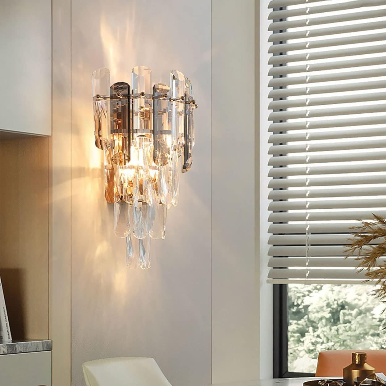 Crystal Wall Sconce Light E14 Luxury Glass Lamp for Bedroom Hotel