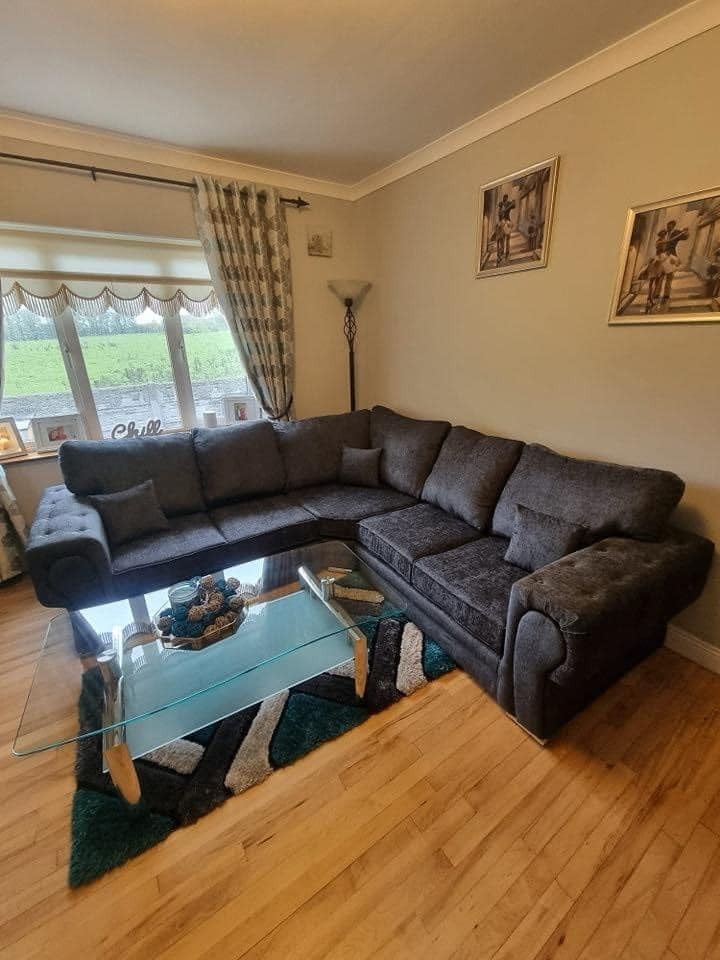 Charcoal Chesterfield Corner Sofa 5-Seater | Deep Seats | Tufted L Shape