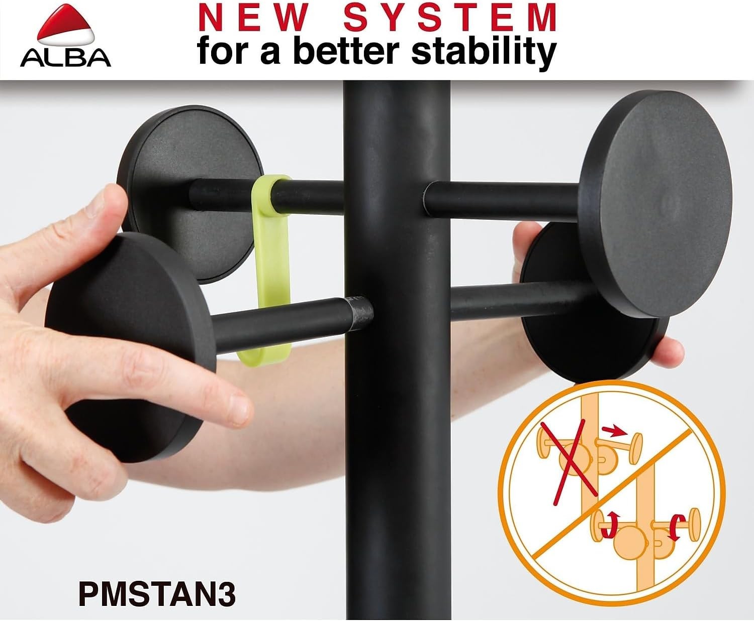 Metal Coat Stand Black 8 Hooks | Adjustable Hat Rack with Umbrella Base