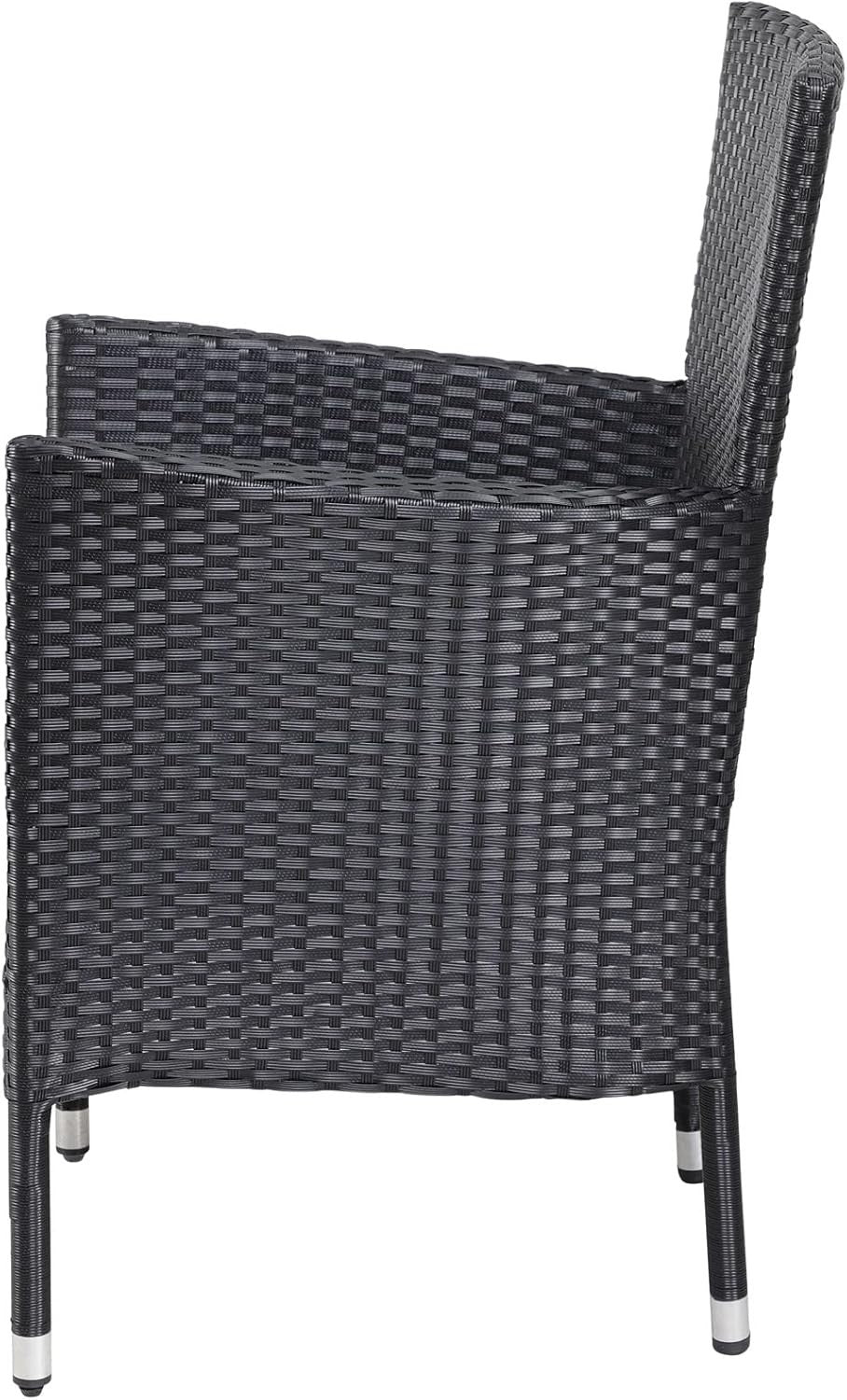 Luxury Rattan Patio Chairs Set of 4 Cushioned Stackable Outdoor Armchairs