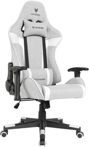 Professional Gaming Chair 180° Recline Fabric Grey White