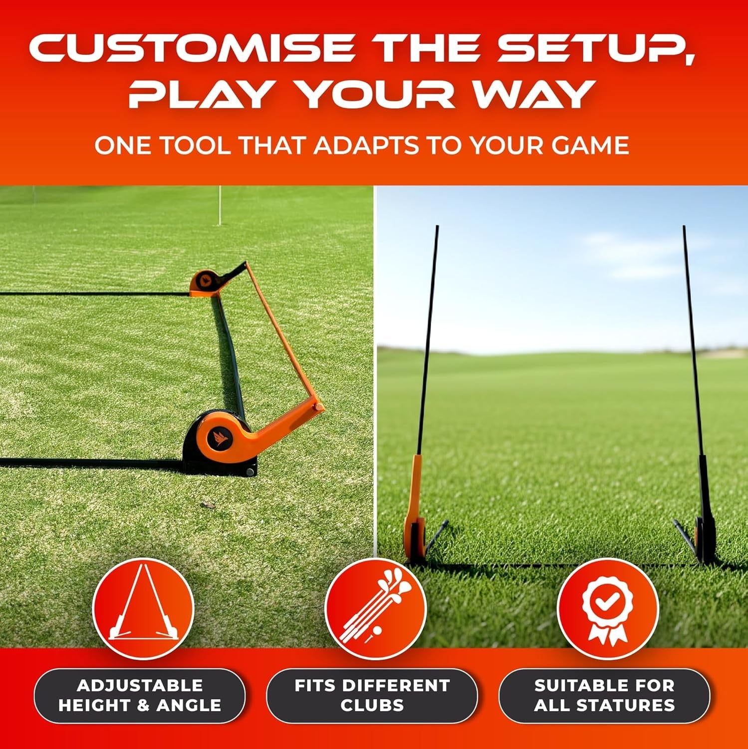 Golf Alignment Trainer Adjustable Swing Plane & Putting Aid