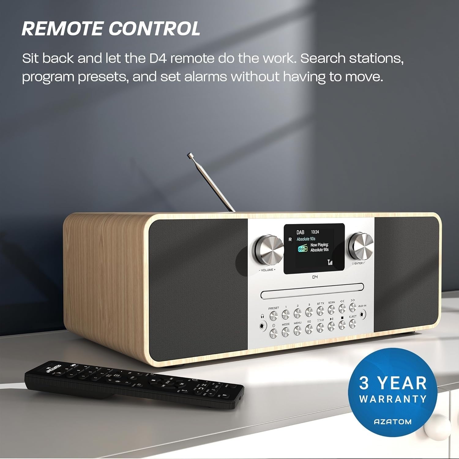 DAB/DAB+ FM Digital Radio with CD Player, Bluetooth & 60W Stereo