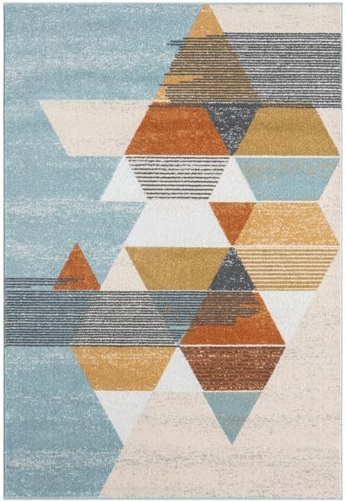 Modern Geometric Rug 120x170cm Washable Non Slip Fluffy Indoor Area Carpet