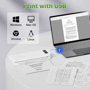 Portable Thermal Printer – Wireless Bluetooth Inkless Printer for A4/Home/Office