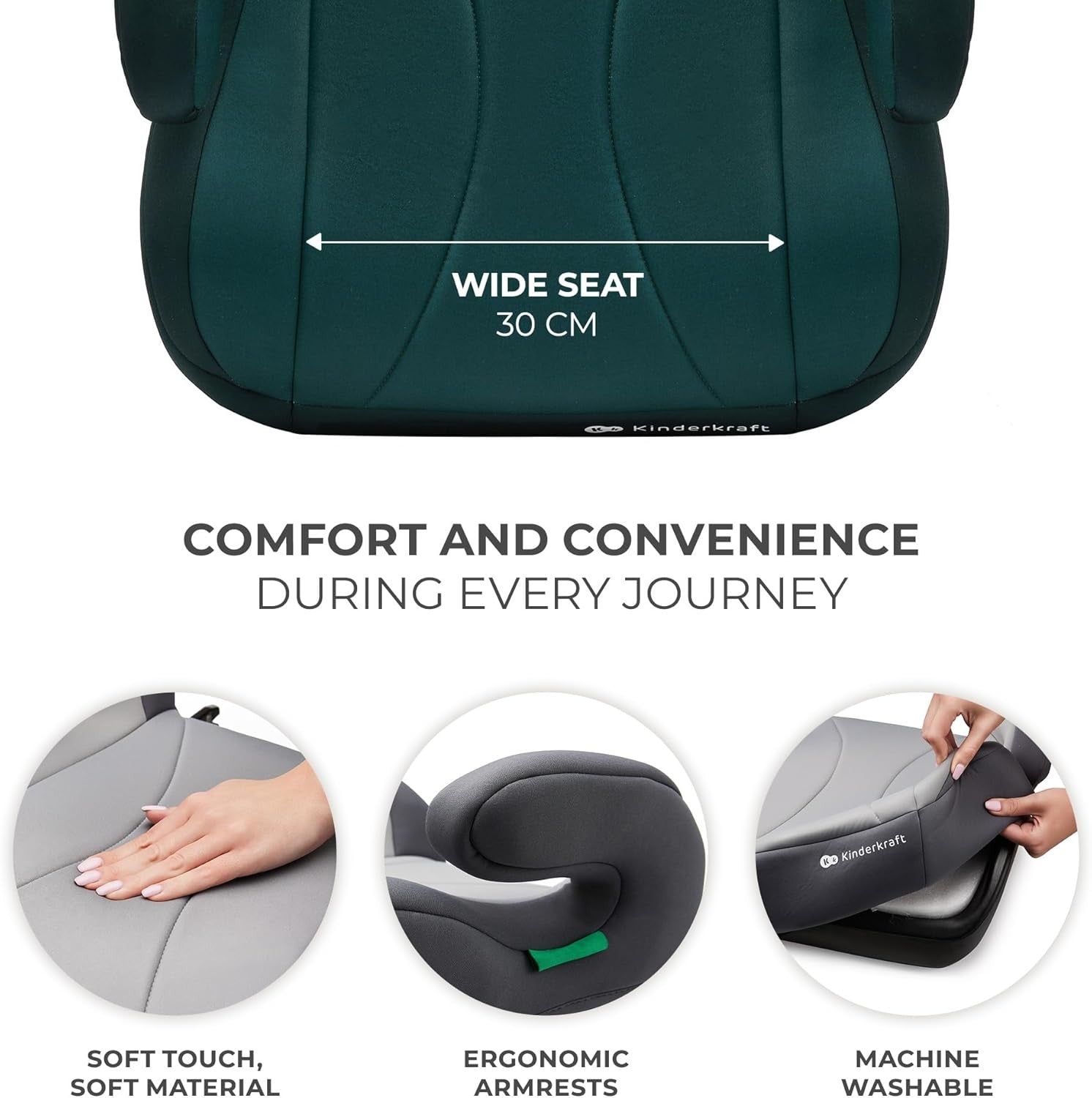 i-Size Booster Seat 135–150cm Group 2/3 Ergonomic Kids Car Seat