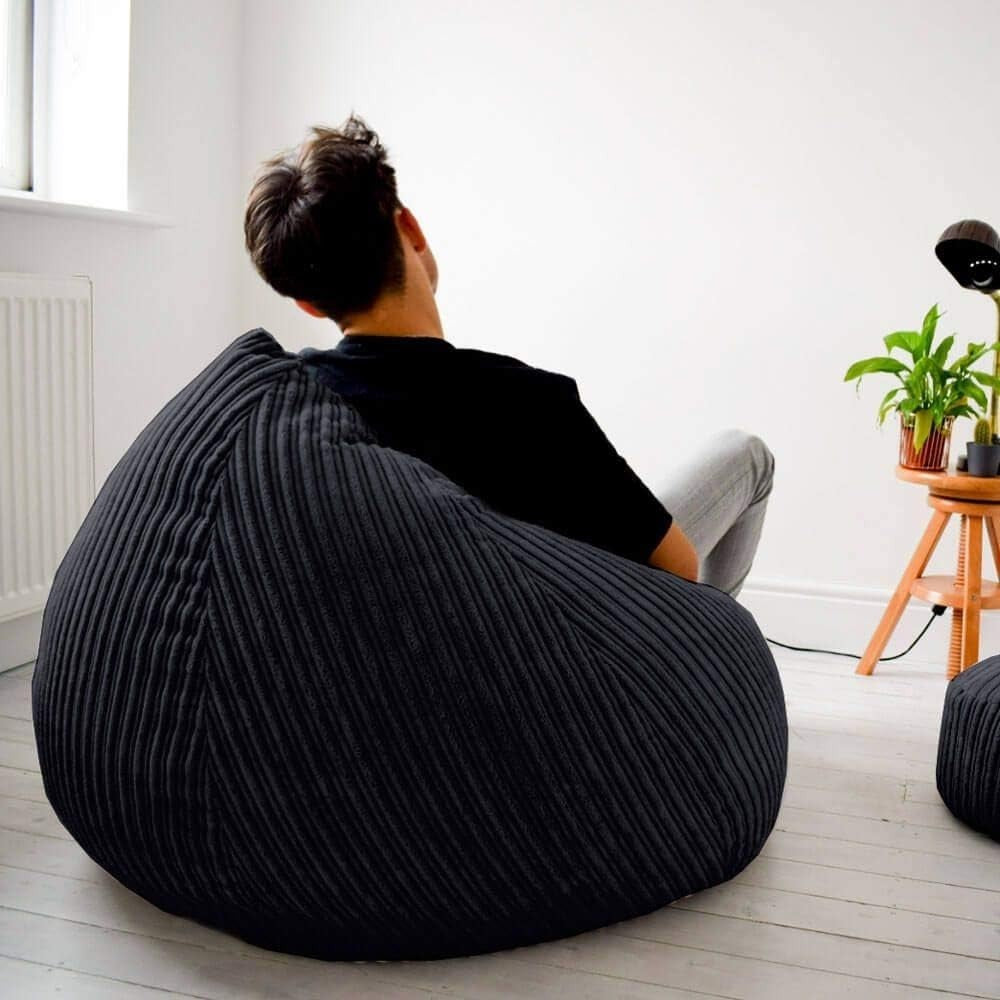 Corduroy Bean Bag Chair for Adults - Large, Cozy, Durable & Washable