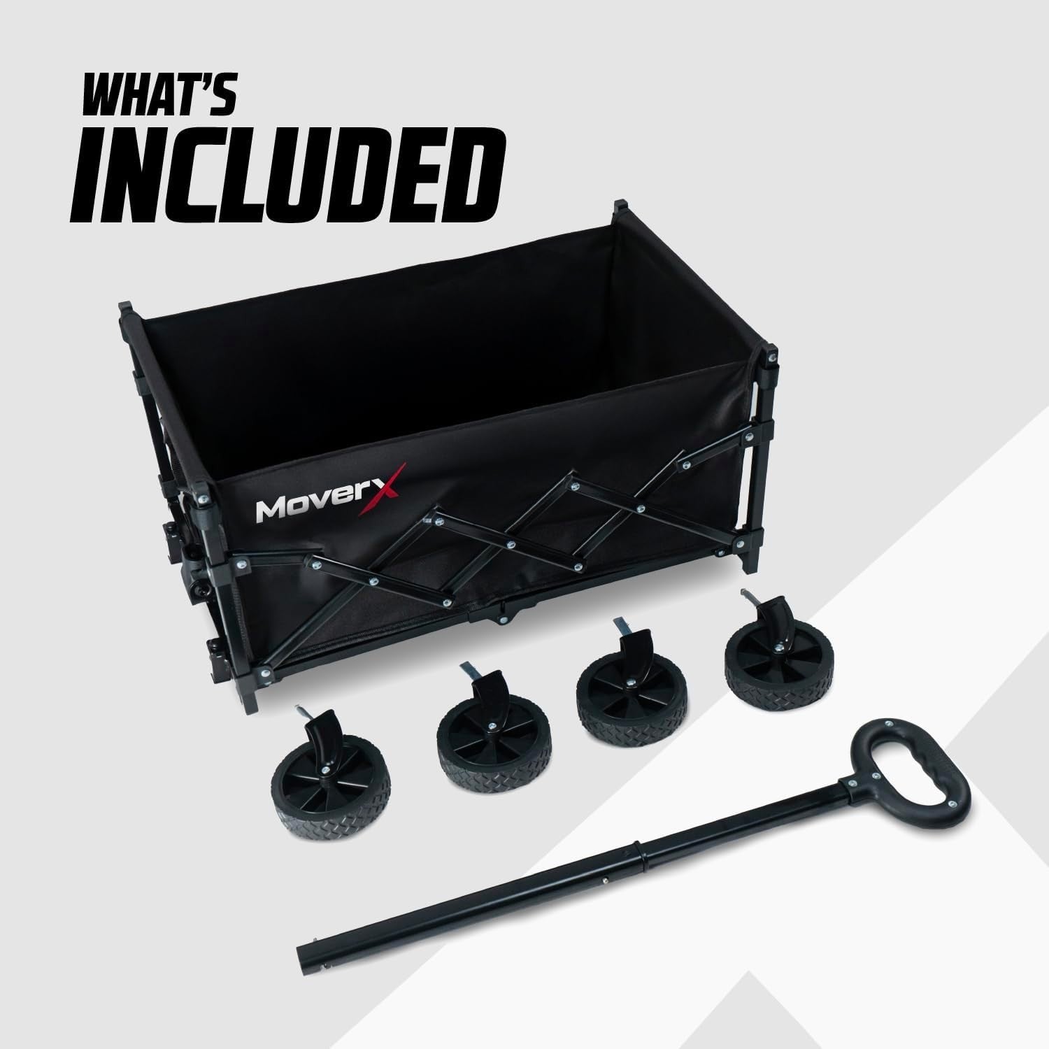 Black 70L Folding Camping Wagon Lightweight Festival Trolley Adjustable Handle