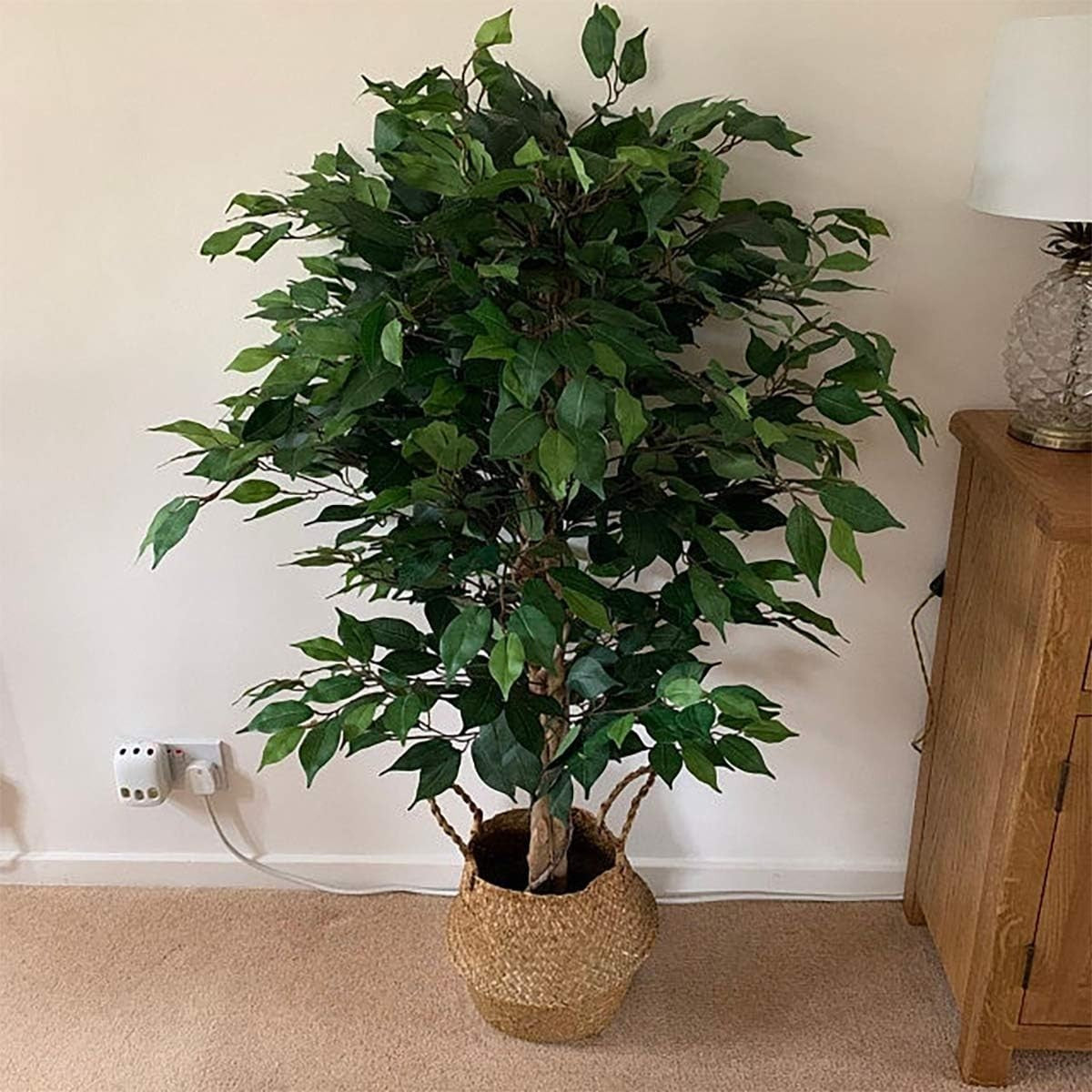90cm Artificial Ficus Plant Bushy Indoor Decorative Tree in Weighted Pot Home