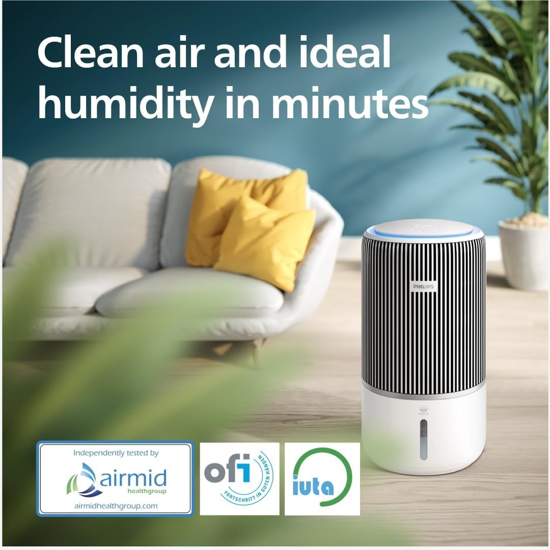 2-in-1 HEPA Air Purifier Humidifier CADR 300m³/h 78m² Ultra Quiet