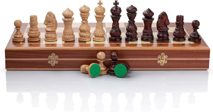 60cm Large Wooden Chess Set – Handcrafted Folding Board & Elegant Pieces