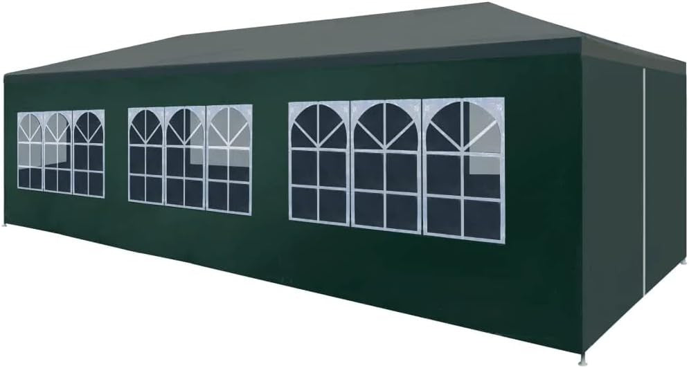 3x6m Garden Gazebo Party Tent Pavilion PE Roof Steel Frame w/ Sides