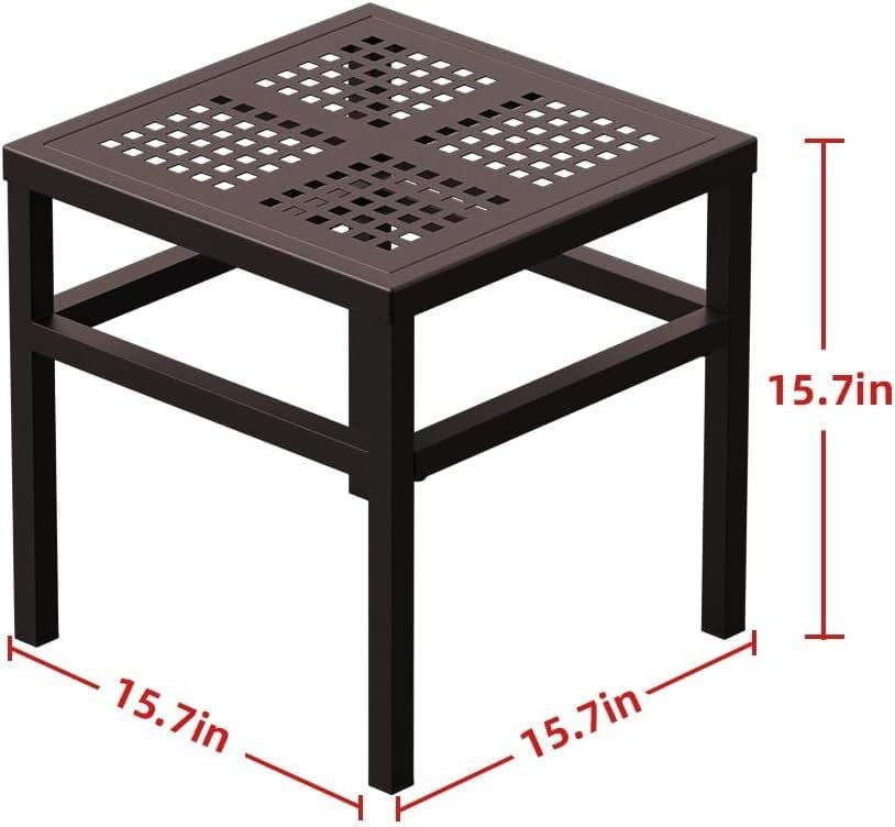 Heavy Duty Brown Metal Plant Stand Indoor Outdoor Rust Proof Flower Pot Table