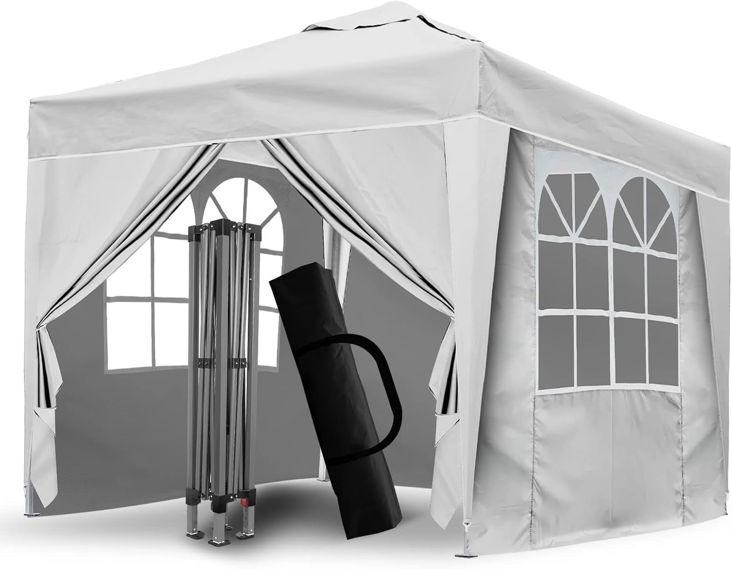 3x3M White Pop Up Gazebo With Removable Sides Waterproof Outdoor Tent