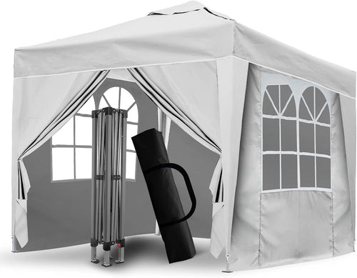 3x3M White Pop Up Gazebo With Removable Sides Waterproof Outdoor Tent