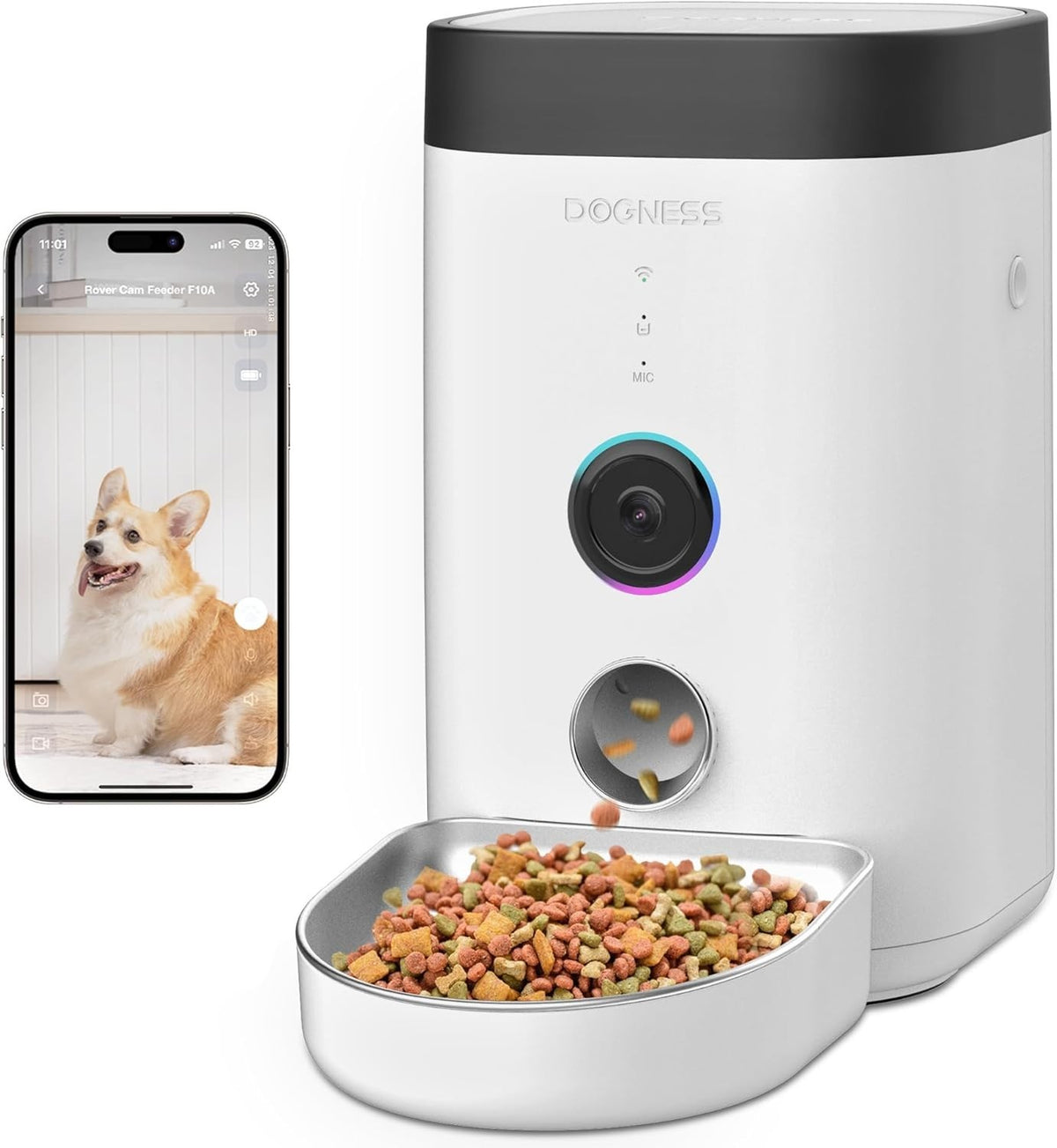 Smart Pet Feeder with Camera 1080P WiFi App Control 4L Auto Feeder