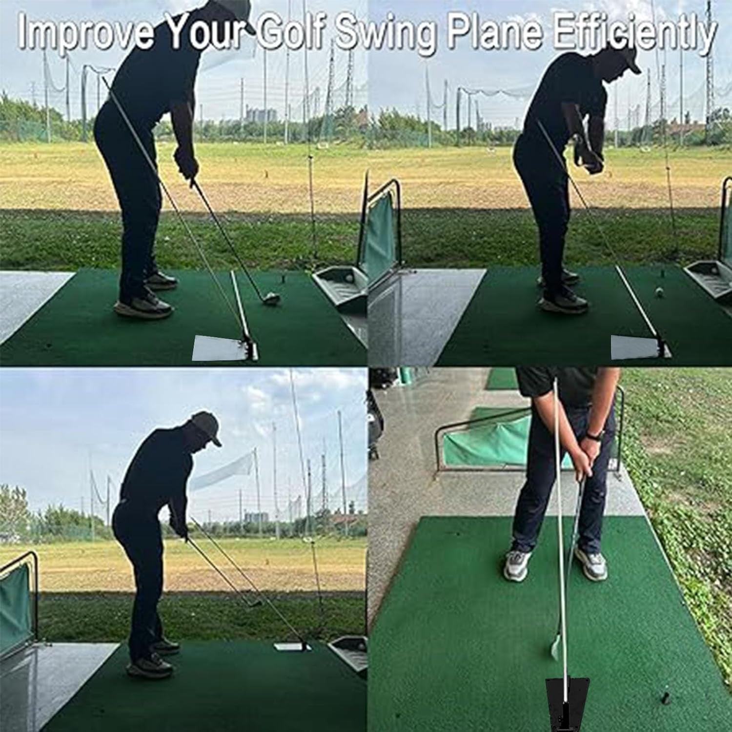 Golf Swing Trainer Plate Metal Practice Aid Adjustable Angle Base