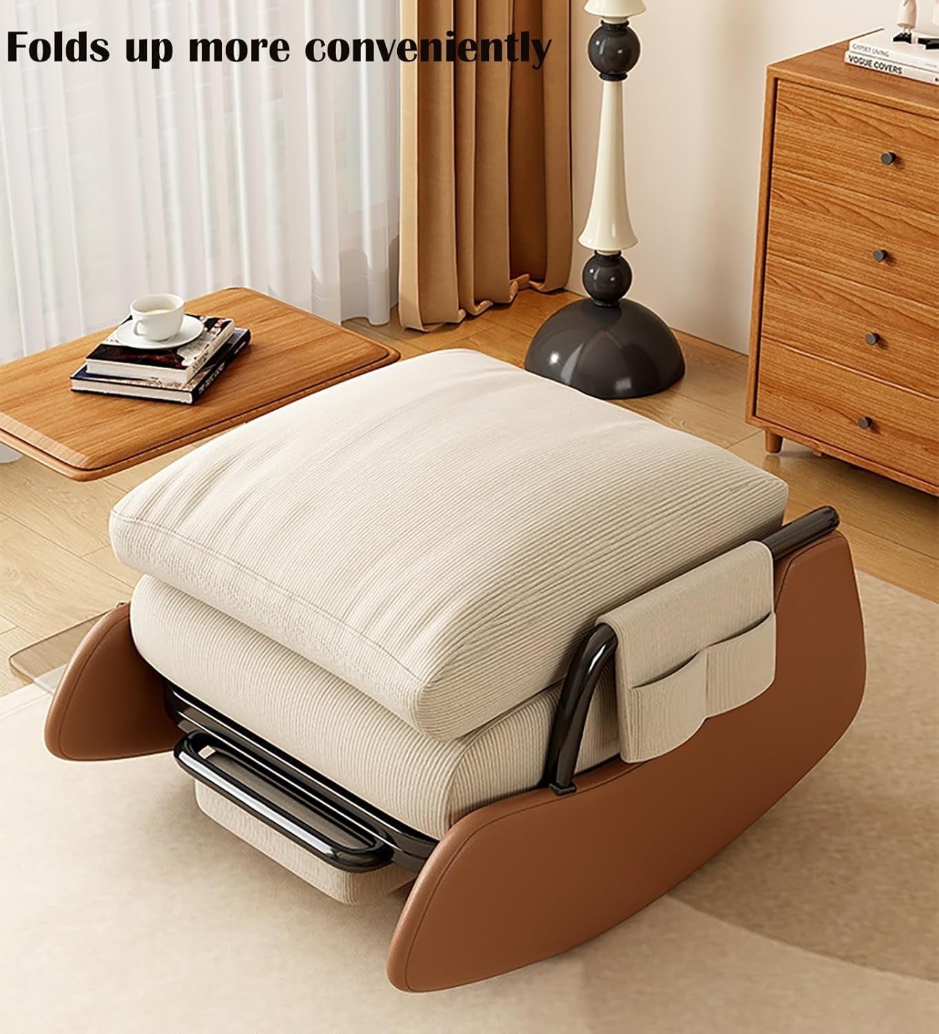 Luxury Nursing Rocking Chair Recliner Glider w/ Footstool & Side Pocket