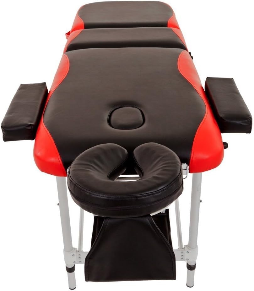 Adjustable Portable Massage Table 3-Section Folding Therapy Bed With Carry Bag