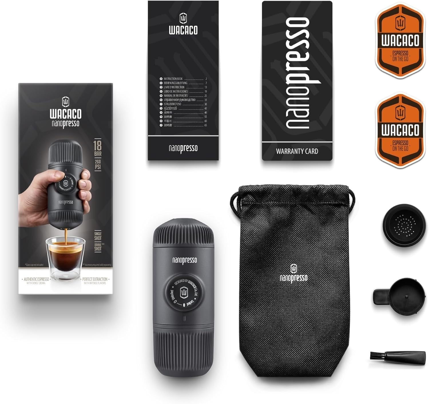 Portable Manual Espresso Maker | 18-Bar Pressure | Travel Coffee Machine