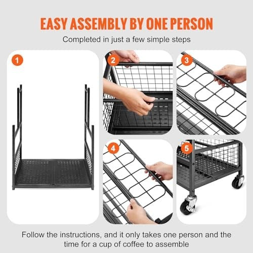 Garden Tool Organizer 65x40x97cm 16-Slot Rack with Wheels Garage Storage