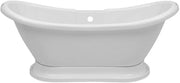 White 1750x730mm Double Ended Freestanding Slipper Bath – Traditional Acrylic