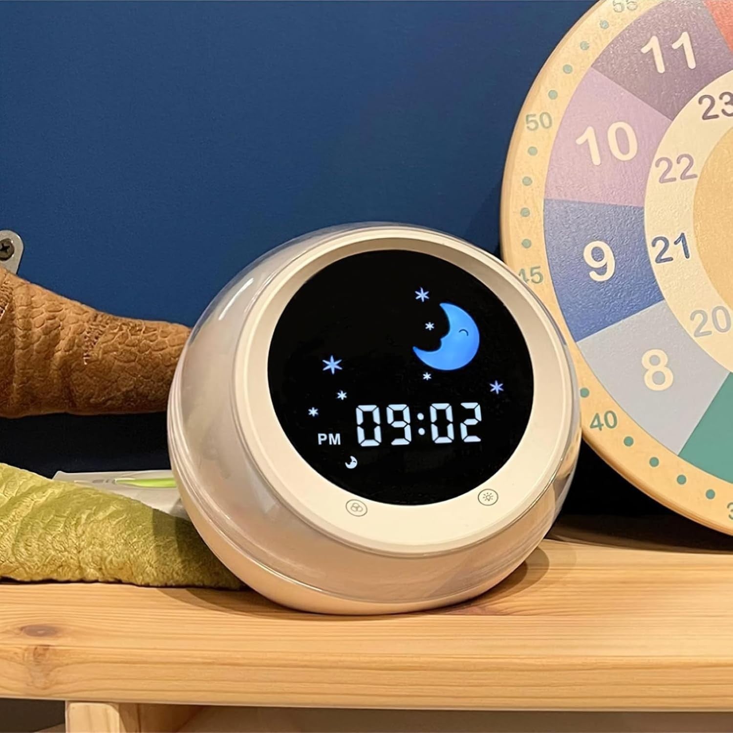 Kids Alarm Clock with Sleep Trainer, Night Light & Soothing Sounds – Wake Up