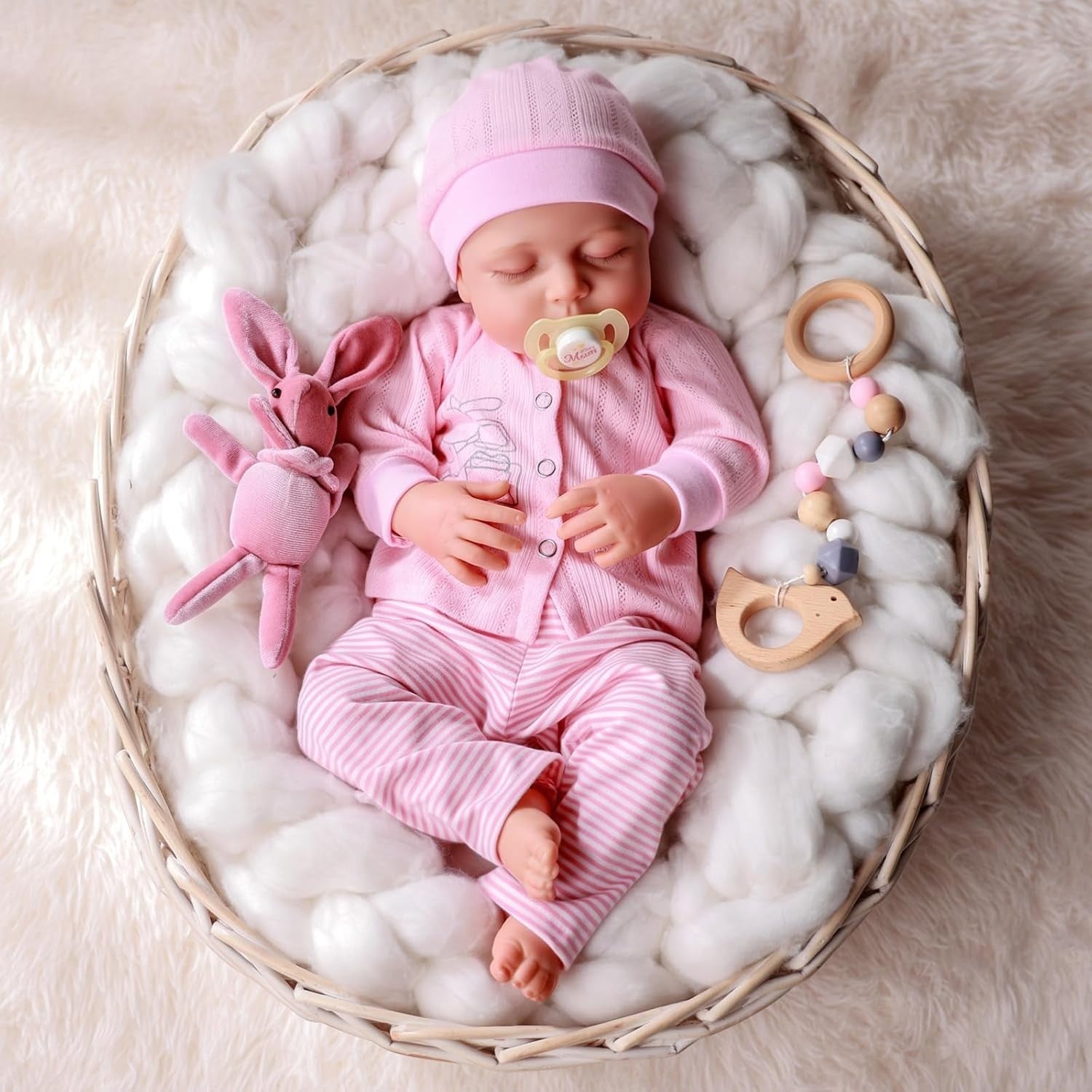 17” Reborn Baby Doll Sleeping Girl Soft Body Newborn Set