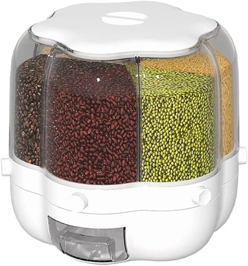 6 Grid 360° Rotating Rice Dispenser Airtight 6.5KG