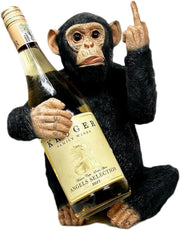 Black Monkey Wine Bottle Holder Resin Ornament Funny Bar Display Gift 42cm