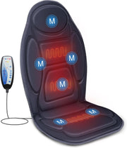 Heated Vibration Massage Chair Pad Back & Seat Massager Home Office Relief