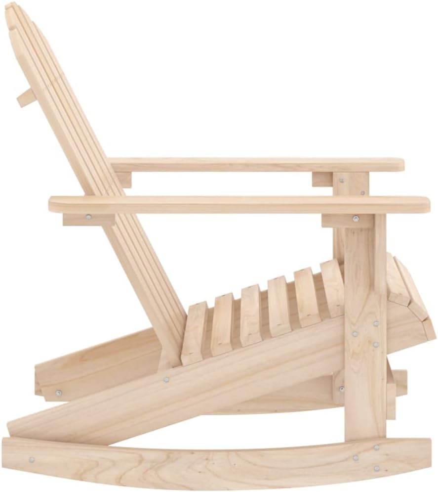 Outdoor Wooden Adirondack Rocking Chair with Armrests, Weatherproof Patio Seat