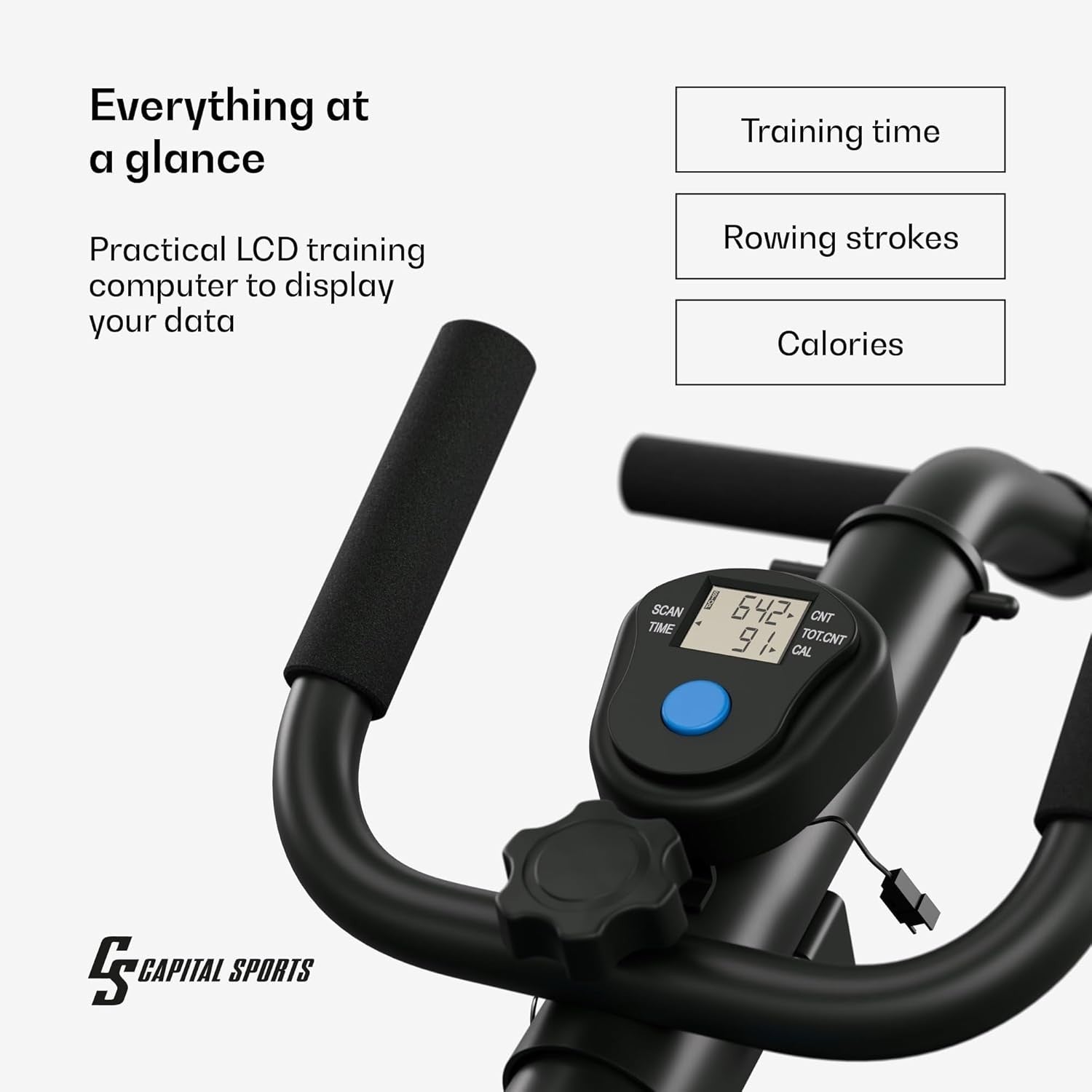 Foldable Magnetic Rowing Machine Quiet 8-Level Resistance LCD Home Rower