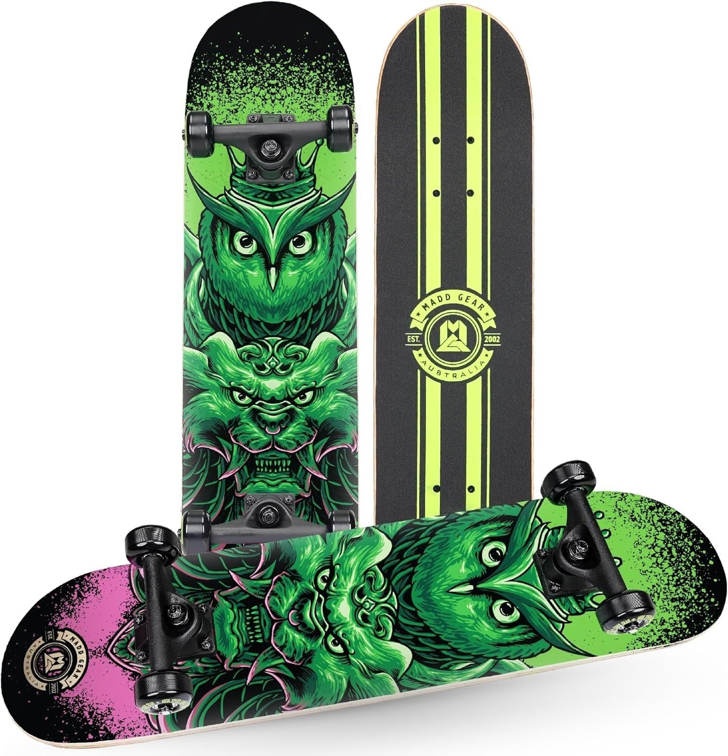 31" Adult Beginner Maple Skateboard with 50mm PU Wheels & Bubo Design