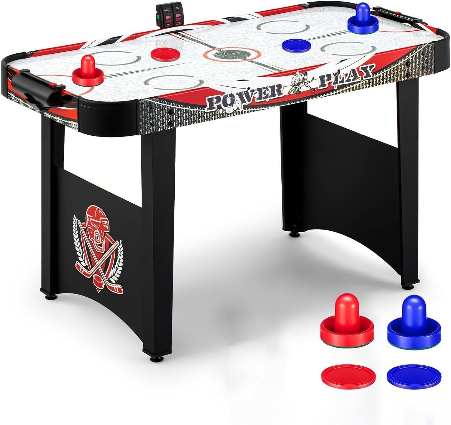 48in Air Hockey Table LED Scoring Powerful Motor Indoor Game Set