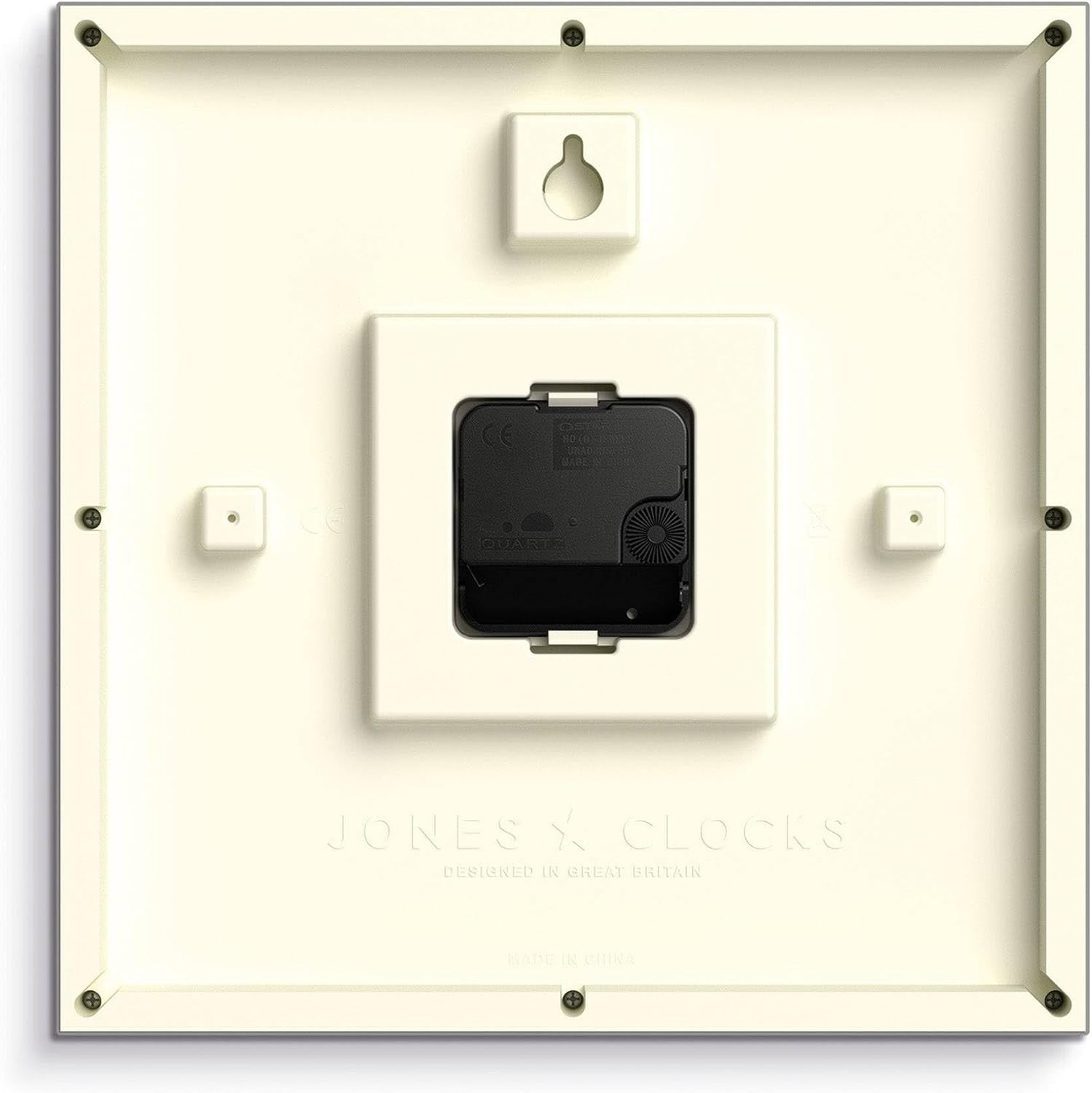 25cm Retro Square Wall Clock Silent Quartz Easy Read Numbers Modern Home Office