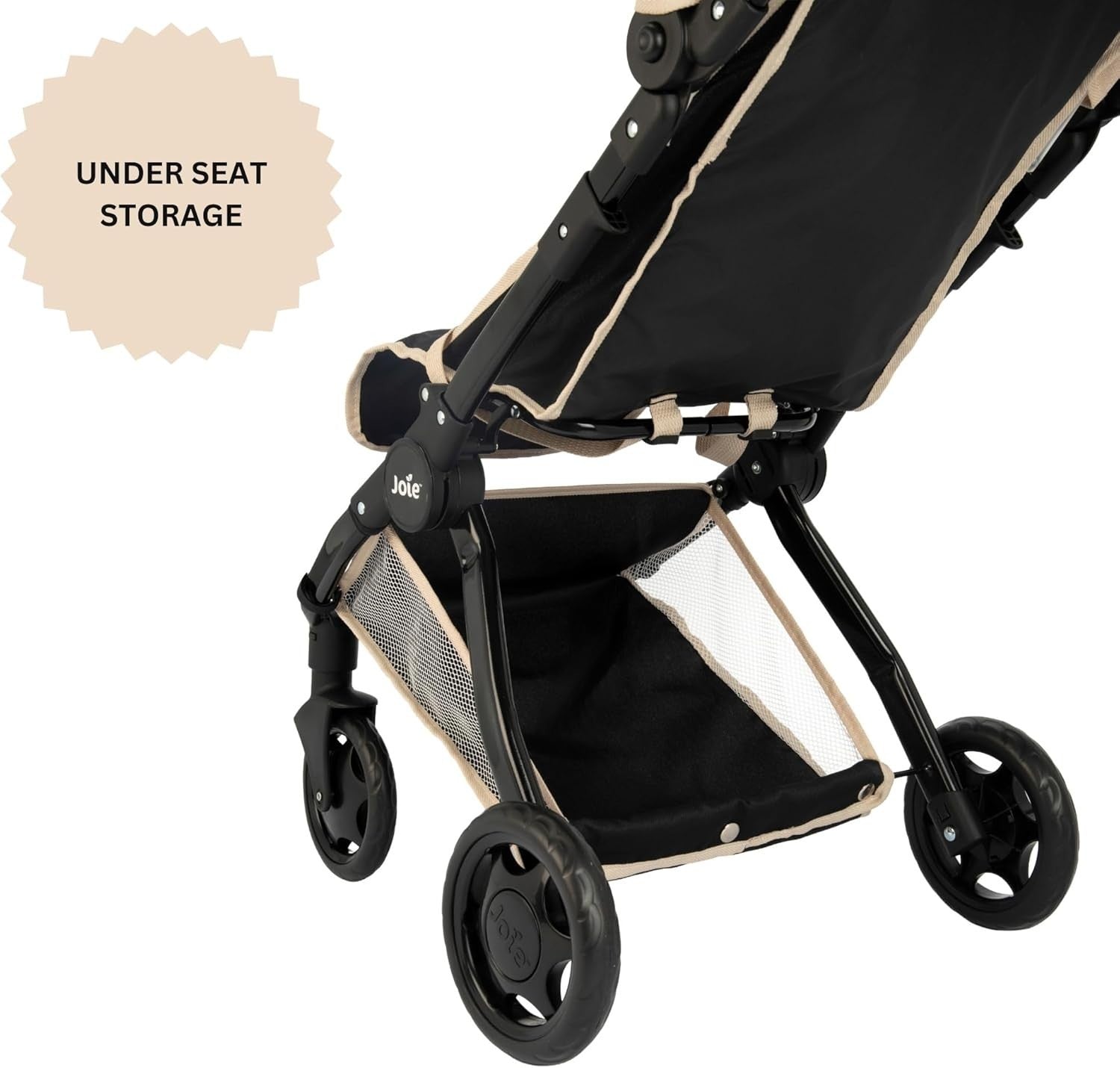 Compact Dolls Pram with Adjustable Handle, Foldable Toy Buggy, 3+