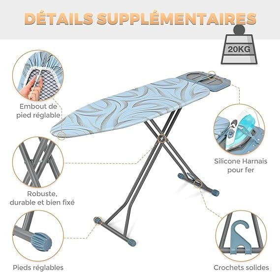 Ironing Board 115x38cm Adjustable Height Foldable Iron Rest