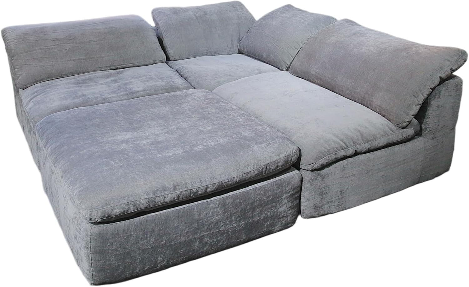 Modular Grey L-Shaped Sofa with Reversible Chaise – Custom Layout Couch