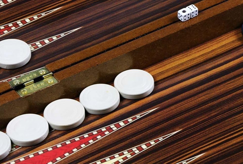 Large Wooden Backgammon Set Folding Board Luxury Traditional Strategy Game