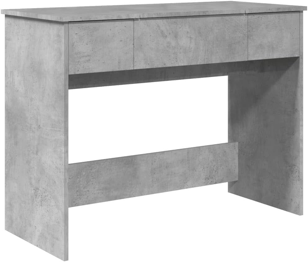 Vanity Dressing Table Desk Concrete Grey Makeup Mirror Storage Drawers Wood