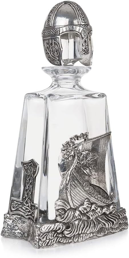Viking Warrior Crystal Whisky Decanter Luxury Glass Bottle Display Gift